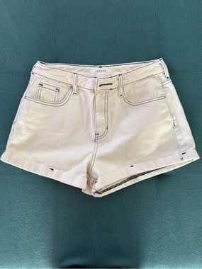PacSun White Rolled-Hem Denim Shorts